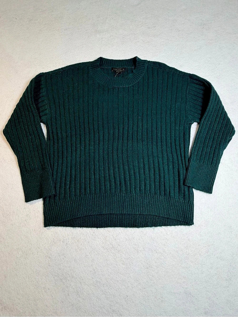 Sanctuary Ribbed Crewneck Pullover Sweater Green Small NWT